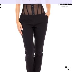 Heiress Beverly Hills Corset  Pants with mesh insert  xs black high waist